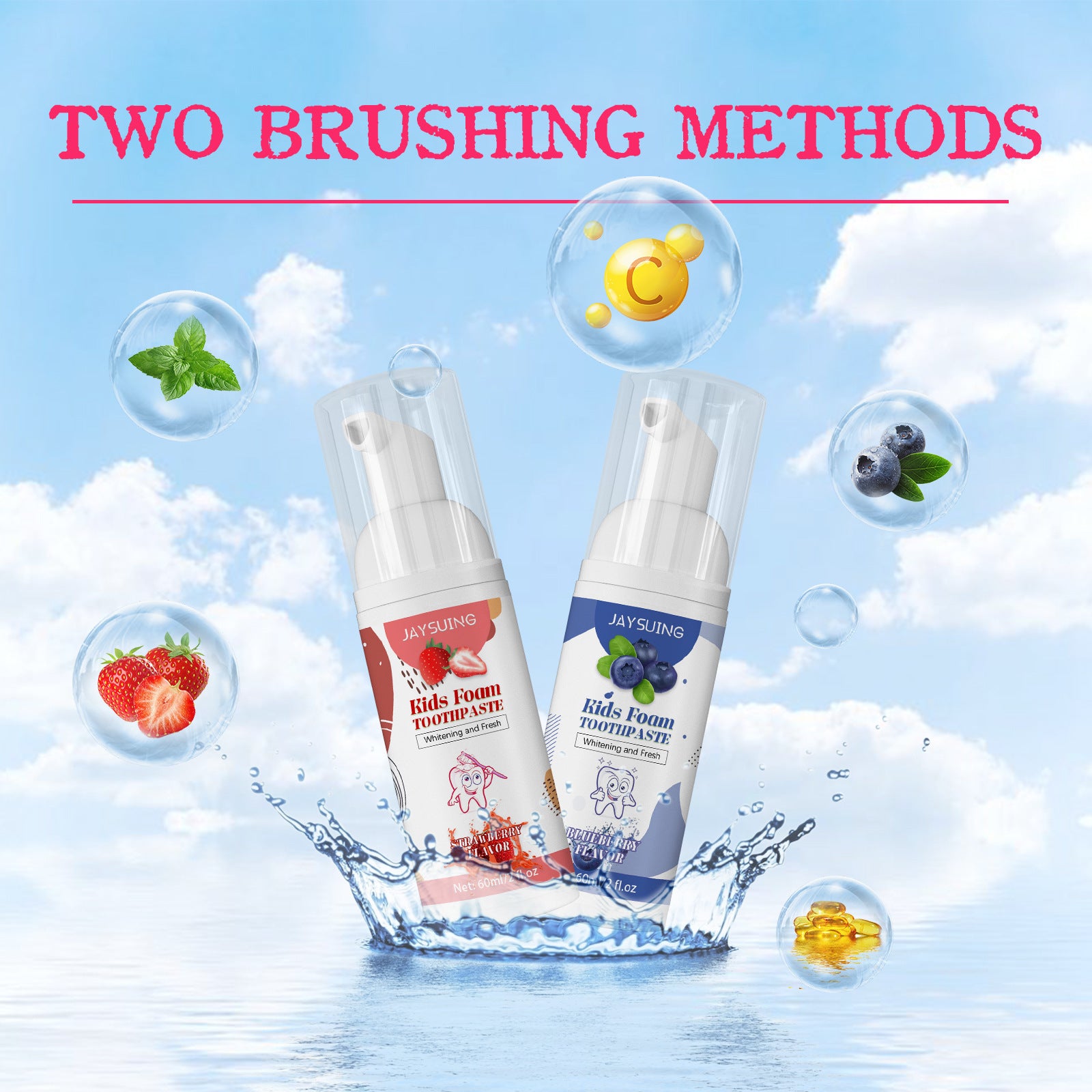 Kids Foam Toothpaste with Fruit Flavor