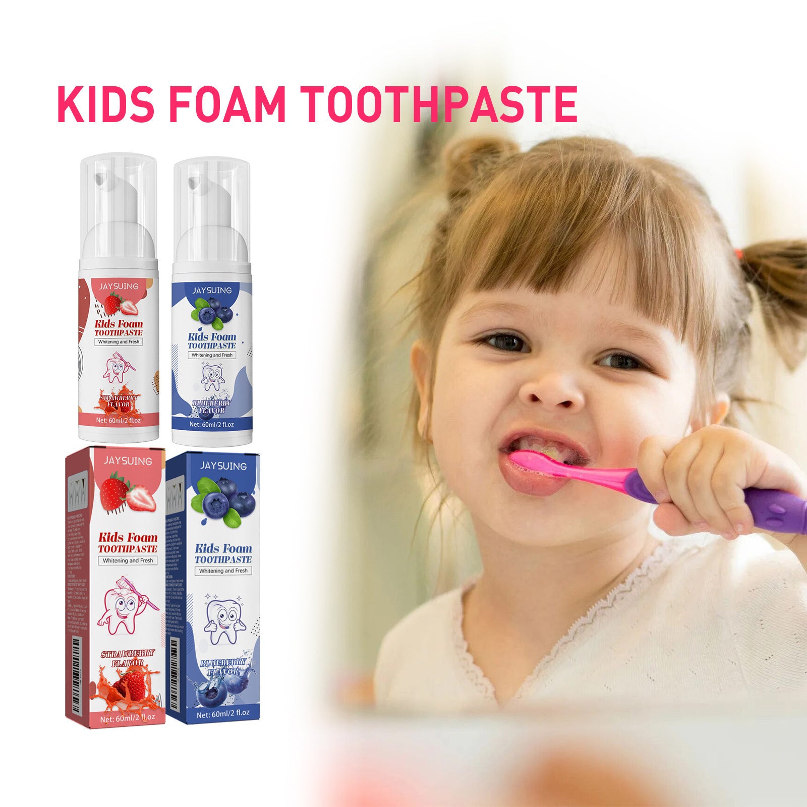 Kids Foam Toothpaste with Fruit Flavor